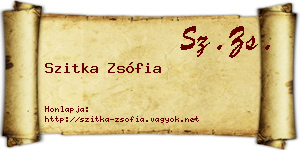 Szitka Zsófia névjegykártya